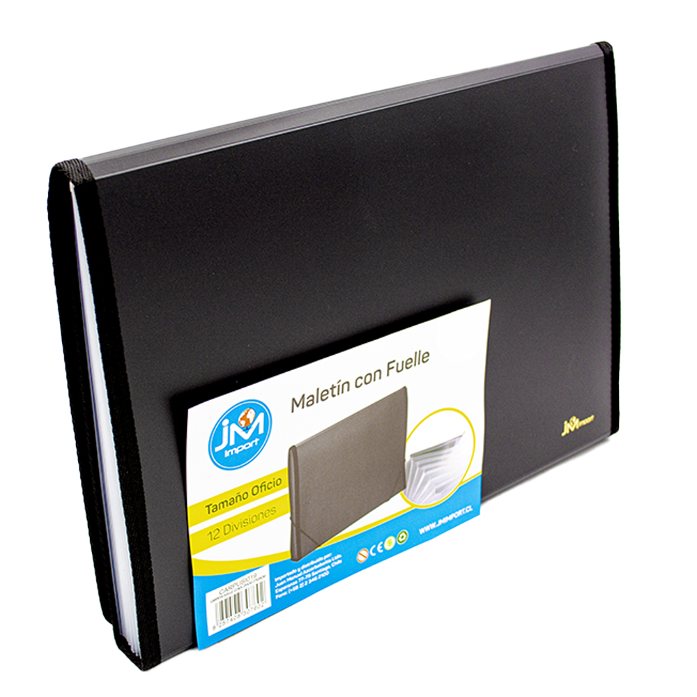 Carpeta con fuelle, negra. cierre con e… | JM Import Chile